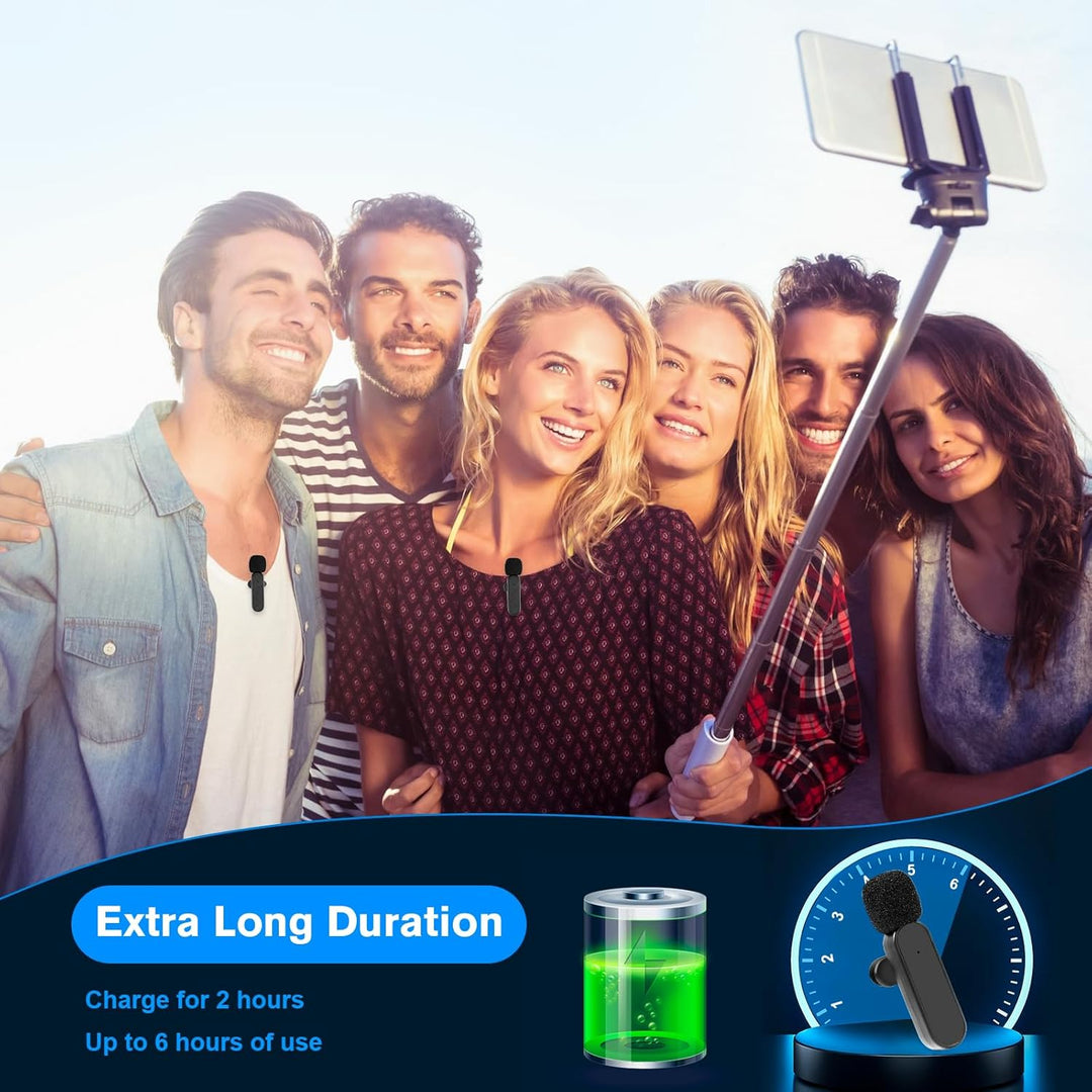 Mini-Ansteckmikrofon mit Geräuschunterdrückung,Wireless Mikrofon für Android-Handys, iPhones, Comput