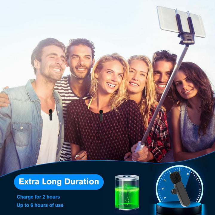 Mini-Ansteckmikrofon mit Geräuschunterdrückung,Wireless Mikrofon für Android-Handys, iPhones, Comput