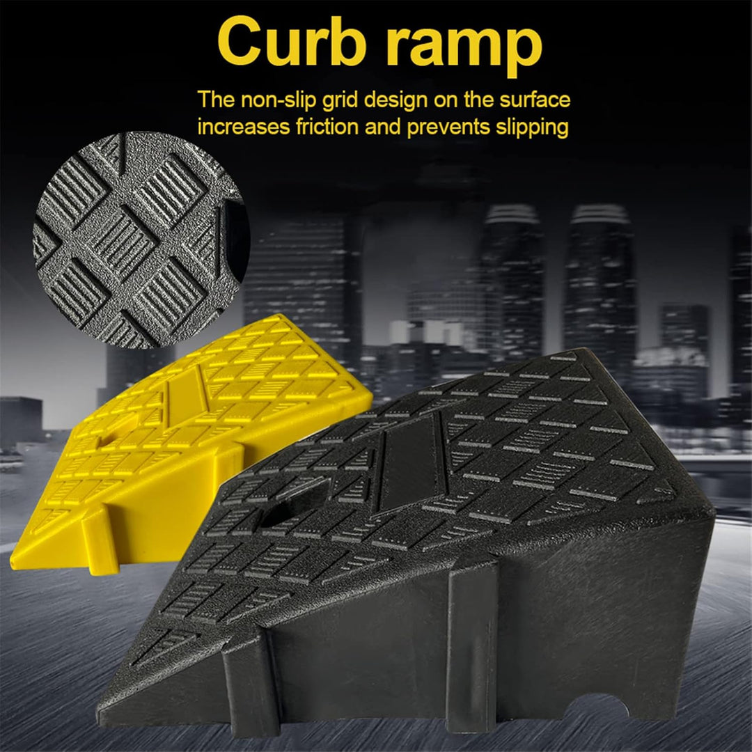 Bordsteinrampe 11/13 cm Hohe, Auto Rampen Kunststoff, Tragbare Robuste Schwellenrampe für Auto Einfa