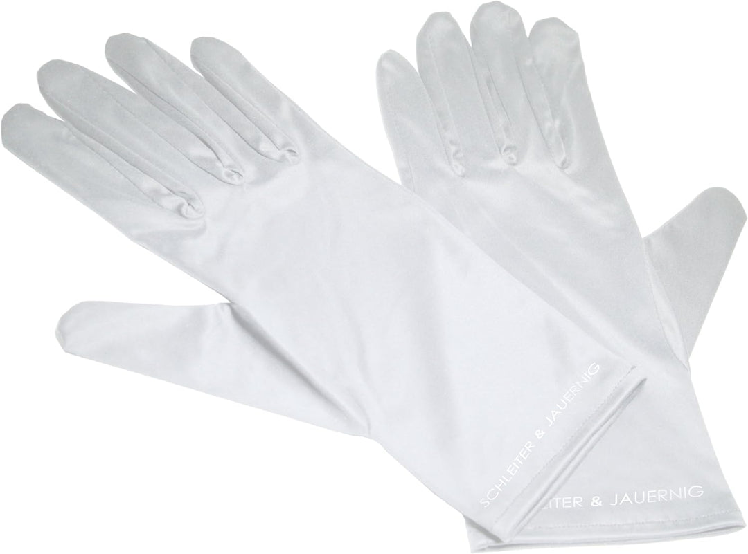 1 Paar feine Mikrofaser Handschuhe - Weiss - In den Grössen: S M L XL - Zum Reinigen / Putzen, Verkl