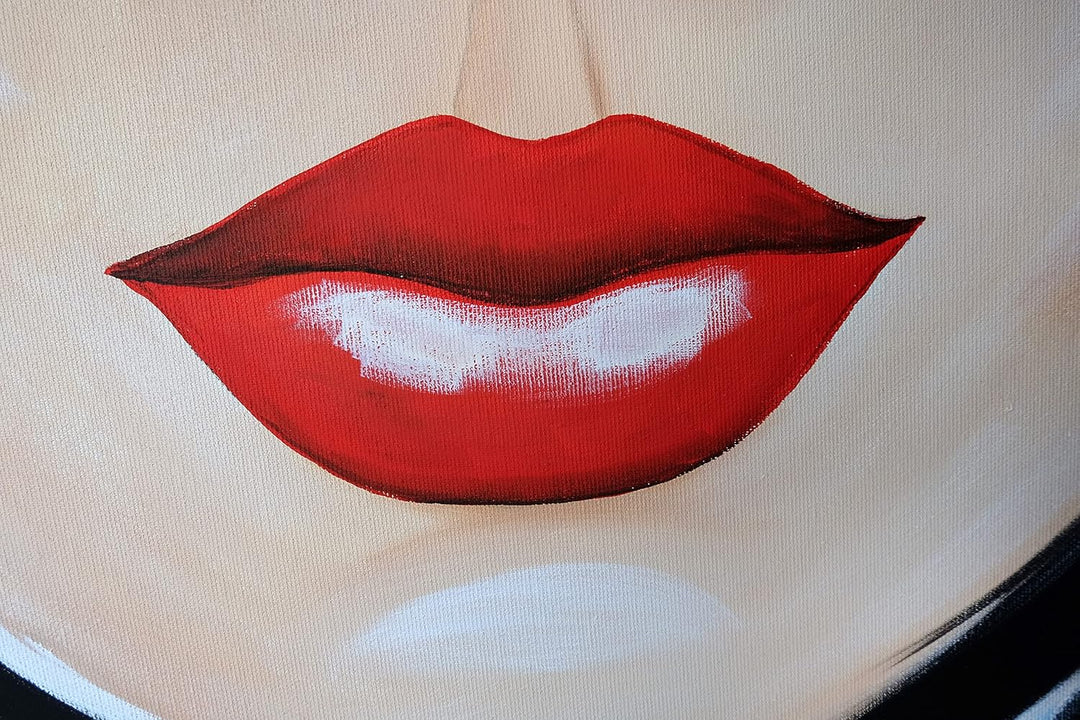 Monica Mirafiori I 100% HANDGEMALT I Gemälde ... mit Brille 120x80cm | Gemälde Handgemalt | Acrylgem