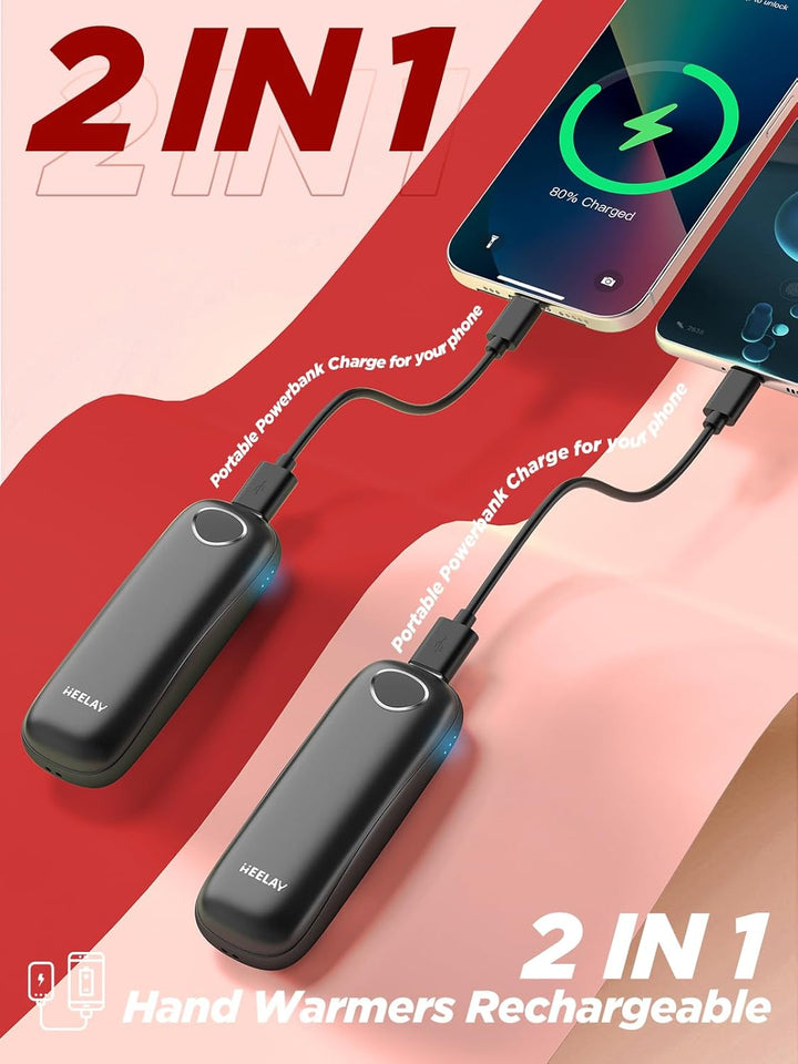 Handwärmer Elektrisch 10000mAh 2er-Pack [Weihnachts-Geschenksbox] Wiederverwendbarer Handwärmer USB
