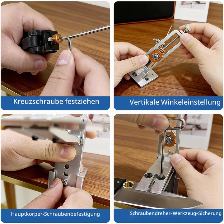 Messerschärfsystem, Messerschärfer-Kit mit 12 Schleifsteine, Küchenchef-Messerschärfer Set Kommt mit