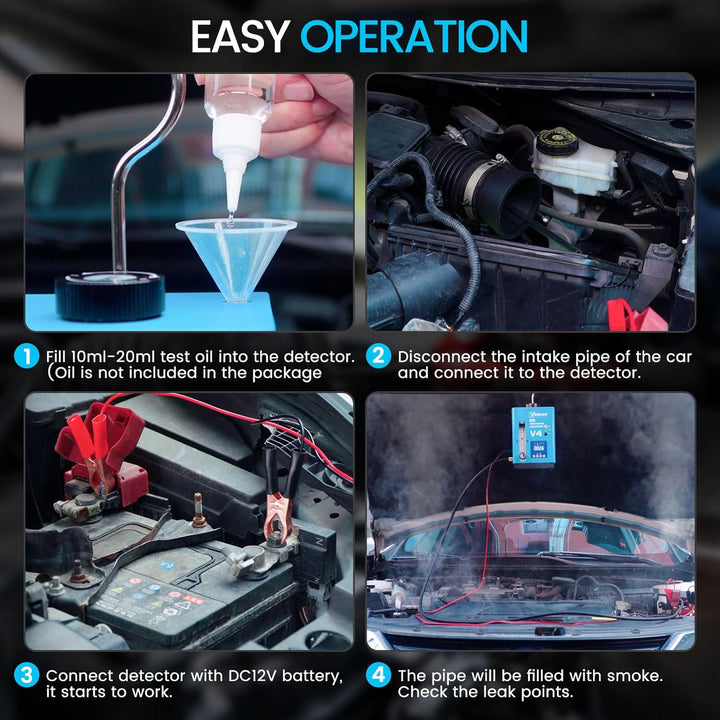 12V Nebelmaschine KFZ Rauchmaschine Lecksuchgerät EVAP mit Digitalem Druckmesser & Luftmengenmesser