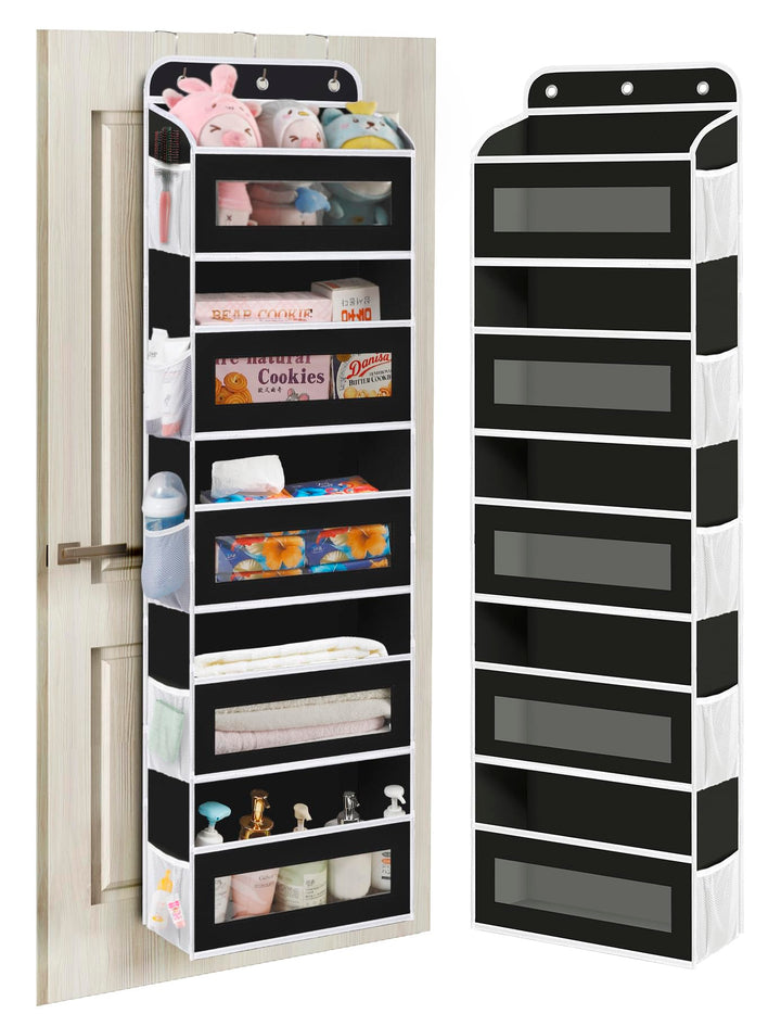 KYEVIS Over The Door Organizer Storage, 5 Shelves Door Organizer Hanging with 10 Mesh Pockets, Behin