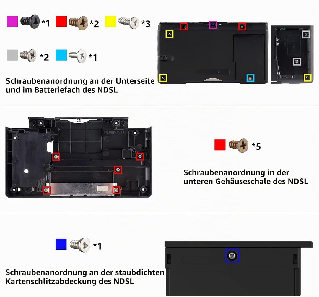 eXtremeRate Ersatz Gehäuse Case für Nintendo DS Lite NDSL, Voll Hülle&amp;Knöpfen&amp;Screen Protector Shell