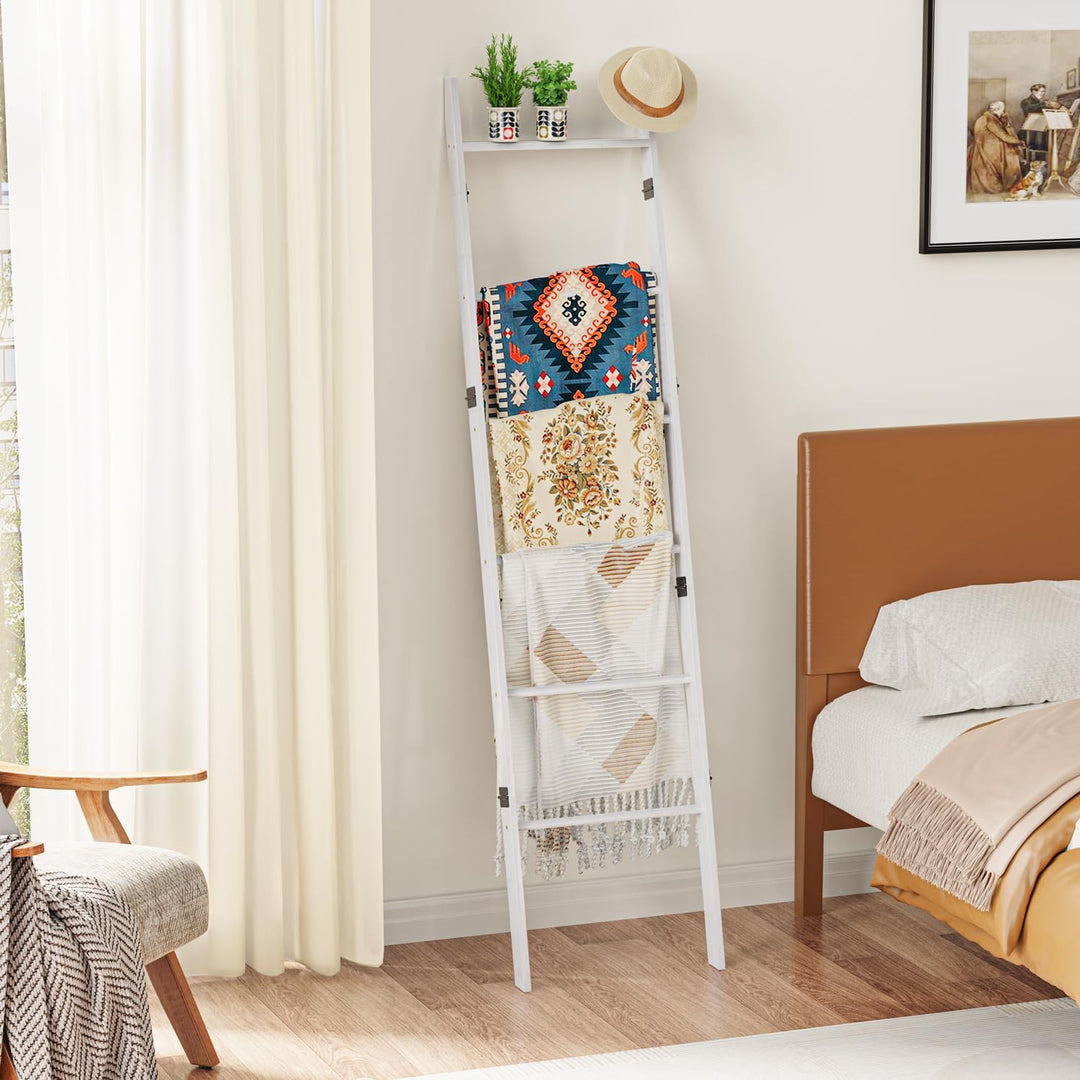 BAMBANG Handtuchleiter Kleiderleiter Holz,180 cm Handtuchhalter Leiter Dekoleiter Kleiderständer Sch