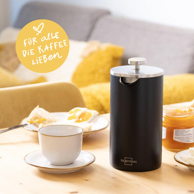 SILBERTHAL French Press Kaffeebereiter 1 Liter - Edelstahl - Doppelwandig Isolierte Kaffeepresse - f