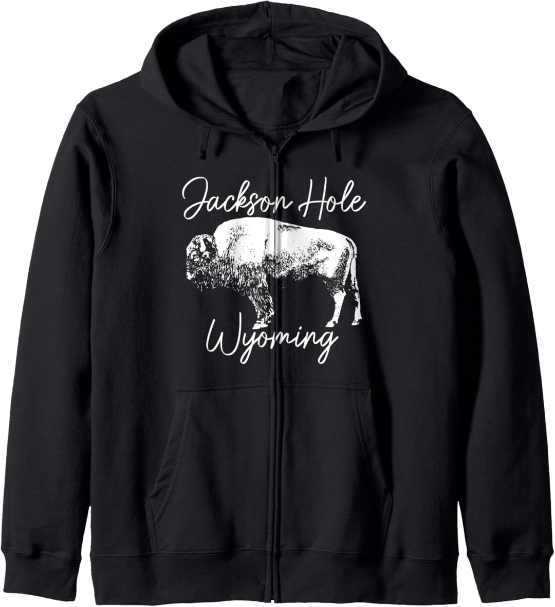 Jackson Hole Wyoming Bison Vintage USA Amerika Souvenir Kapuzenjacke