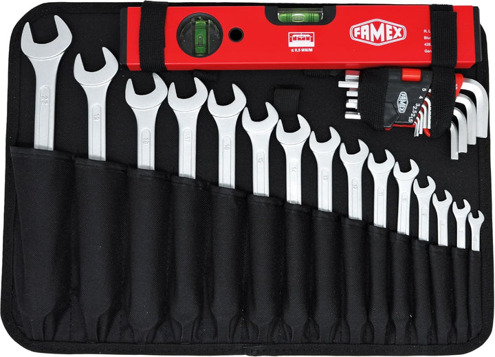 FAMEX 729-87 Alu Werkzeugkoffer gefüllt mit Profi Werkzeug-Set - max. Tragkraft 30kg, viele Werkzeug