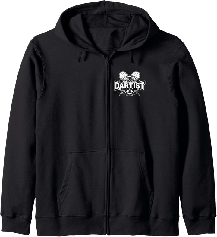 Dartist - cooles Darts Logo mit Dartpfeilen und Dartscheibe Kapuzenjacke