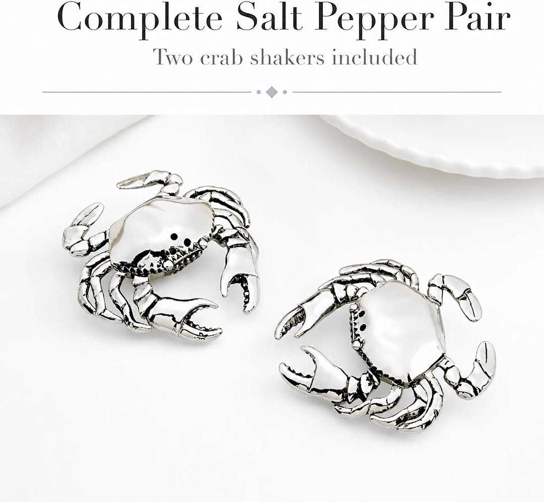 Mud Pie Salz- und Pfefferstreuer-Set, Krabbe, silberfarben Mud Pie 4501005 Crab Salt and Pepper Shak