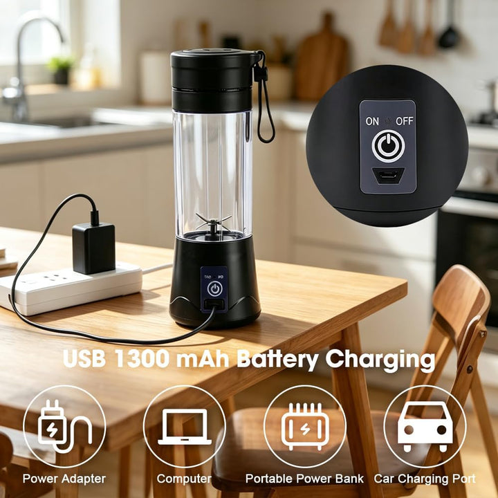 mizikuu 380ML Mini Mixer USB, Tragbarer Elektrischer Blender Entsafter für Shakes und Smoothies Komp