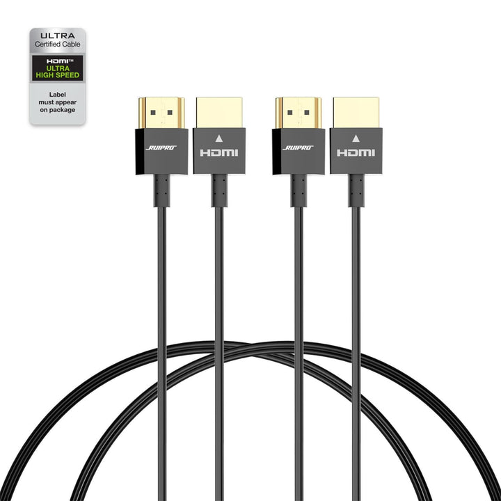 RUIPRO Zertifiziertes kurzes HDMI-Kabel, ultradünnes 8K HDMI 2.1-Kabel, 91 cm, 2 Stück, Ultra High S