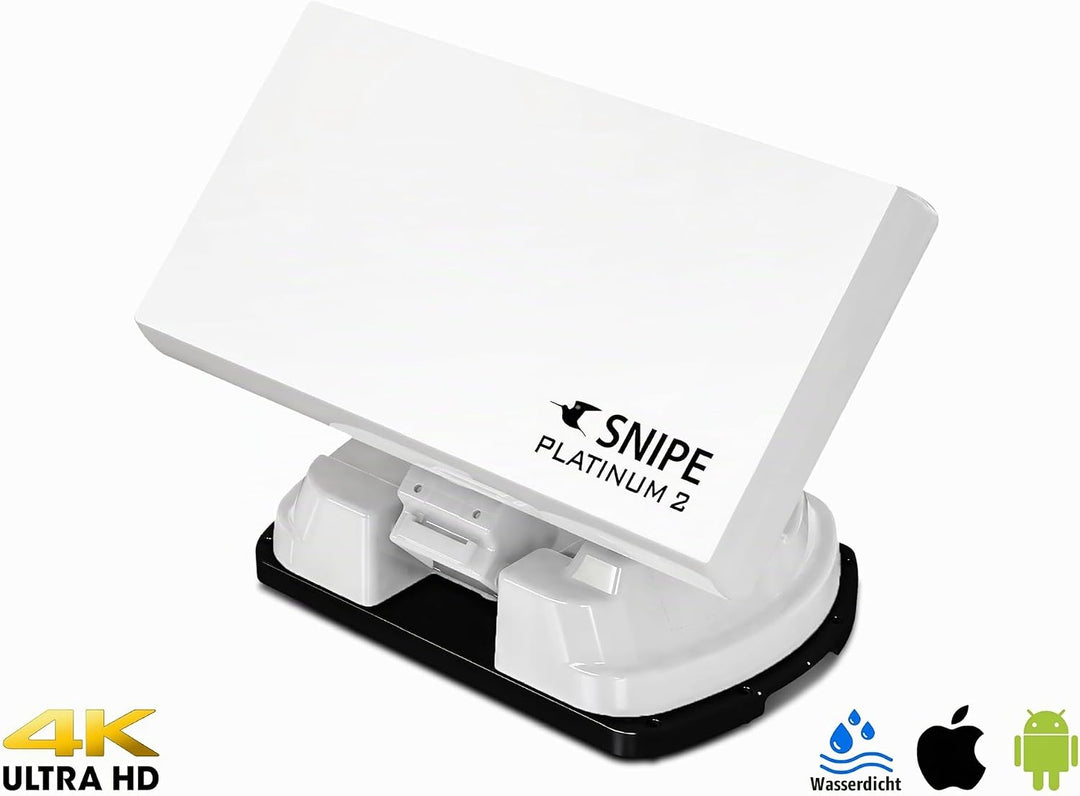 Selfsat Snipe Platinum 2 - Twin - Vollautomatische Satellitenantenne, Campingantenne mit BT Fernbedi