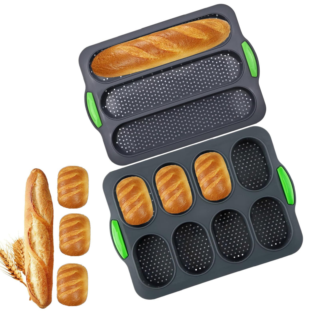 YXIAOO Backform Baguette Backblech Brötchen Brotbackformen Baguetteblech Backen von Baguettebrot Bro