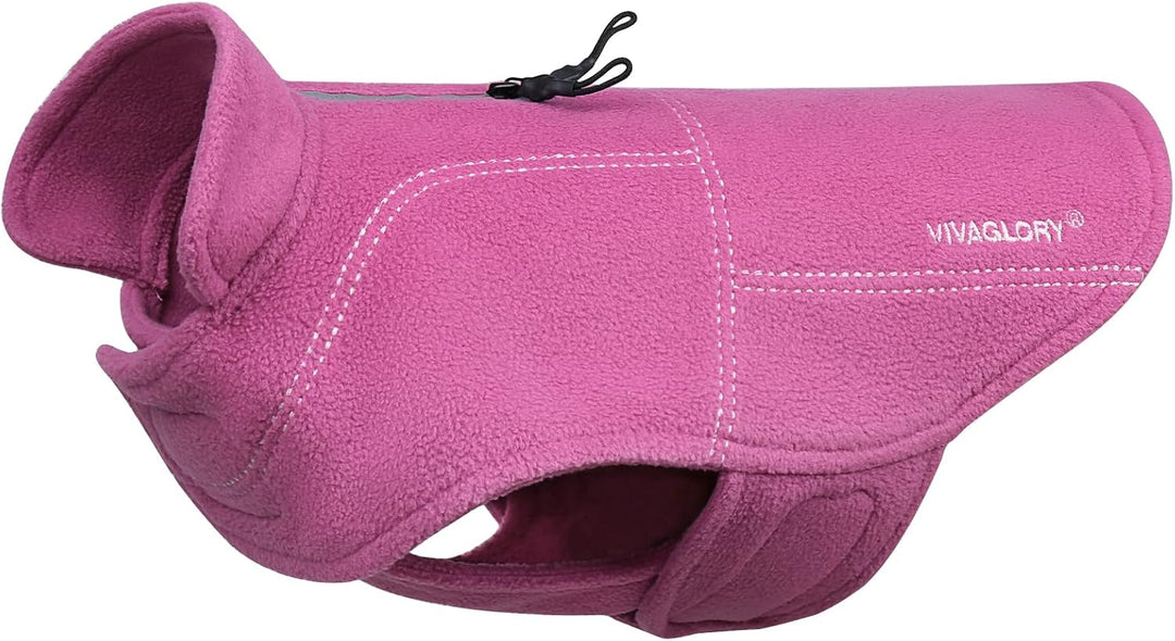 VIVAGLORY Softpad Wintermantel Hund, Hundepullover Fleece, Hundemantel mit Bauchschutz & Klettversch