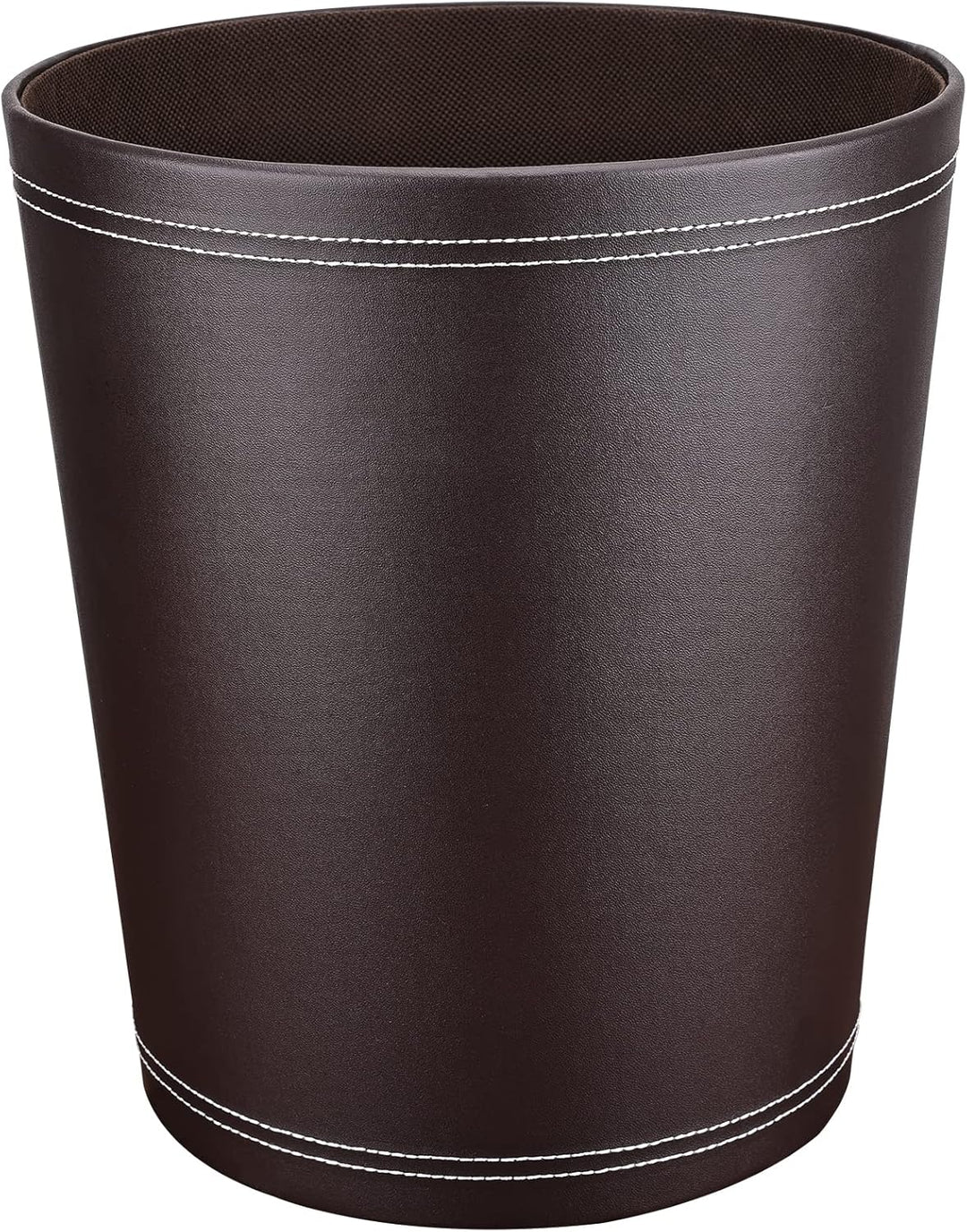 GORESE Papierkorb Büro - Papierkorb aus Leder in Schwarz, modernes Design, Mülleimer für Küche, Bad,