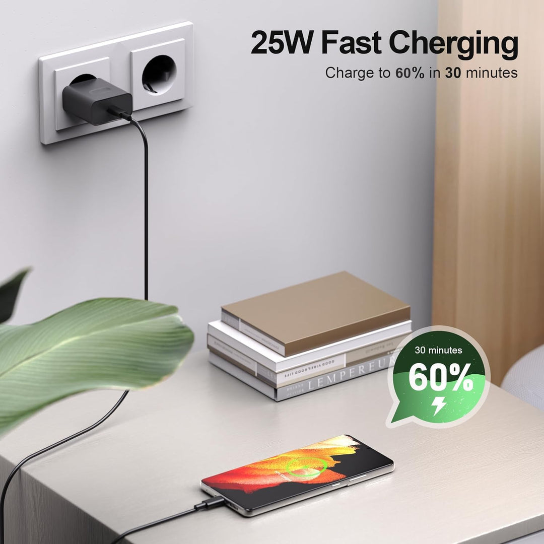 (2er Pack) 25W USB C Ladegerät für Samsung Galaxy A55 A54 A53 A52s A42 A35 A34 A33 A23 A15 A14 A13 A