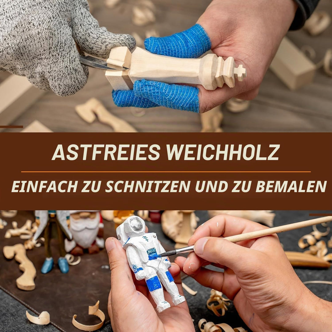 BeaverCraft Lindenholz Schnitzblöcke BW18 Stück – Weiches Schnitzholz zum Schnitzen & Basteln – Lind
