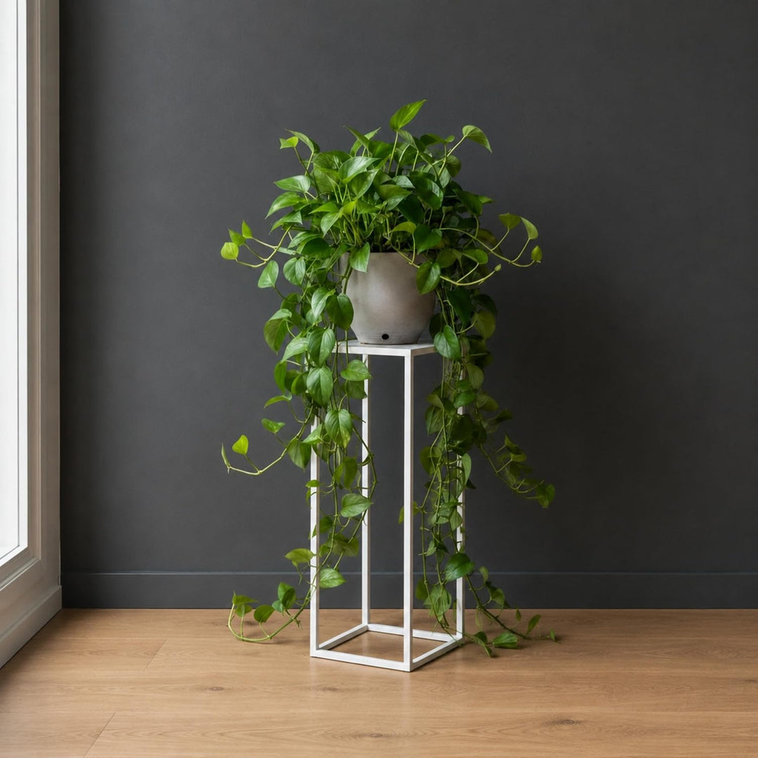 DanDiBo Blumenhocker Metall Weiss Eckig 50 - 70 cm Blumenständer Beistelltisch 96482 Blumensäule Mod