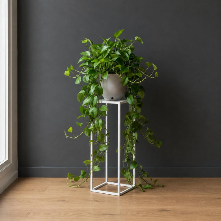 DanDiBo Blumenhocker Metall Weiss Eckig 50 - 70 cm Blumenständer Beistelltisch 96482 Blumensäule Mod