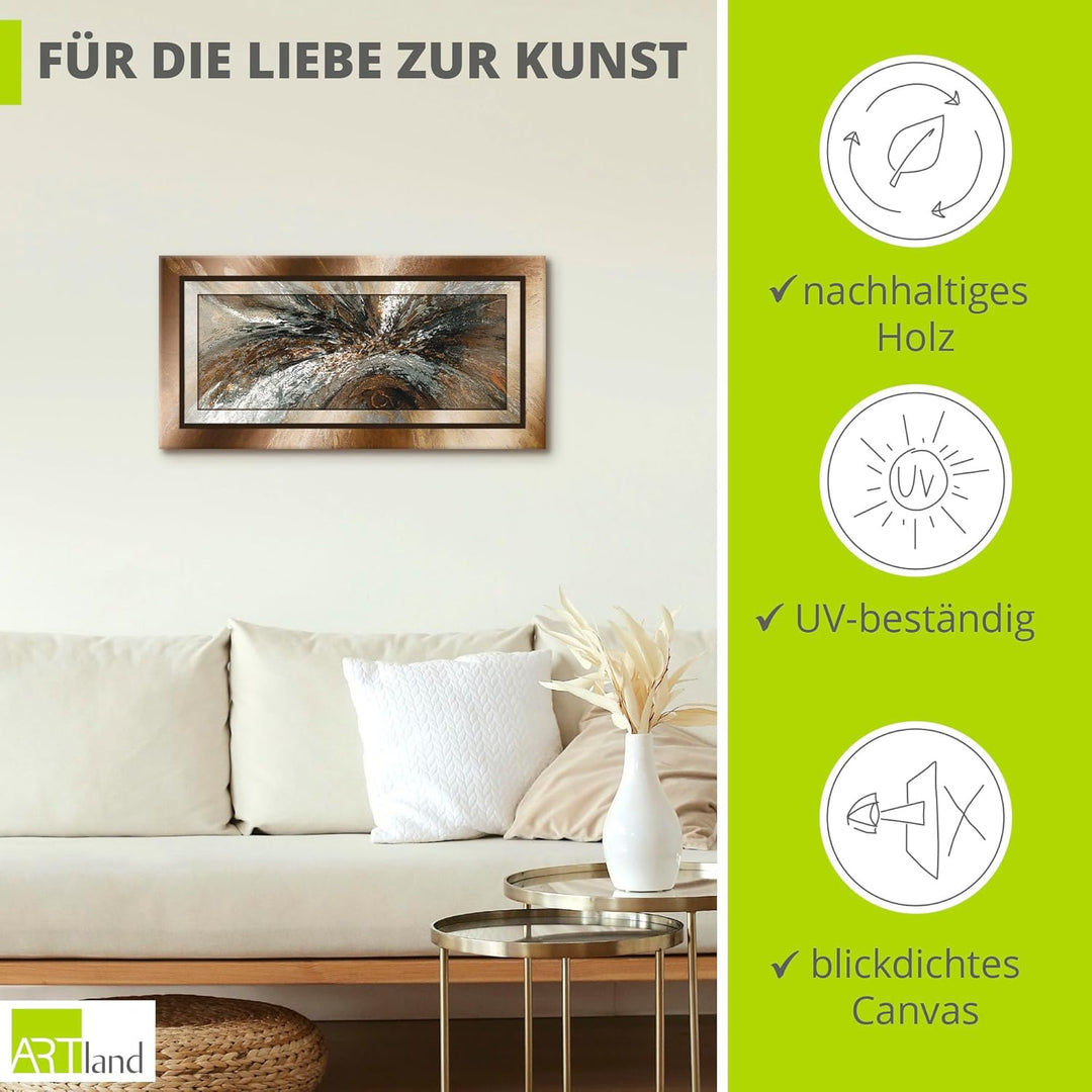 Artland Leinwandbild Wandbild Bild auf Leinwand 100x50 cm Wanddeko Abstrakte Kunst Geometrie Modern