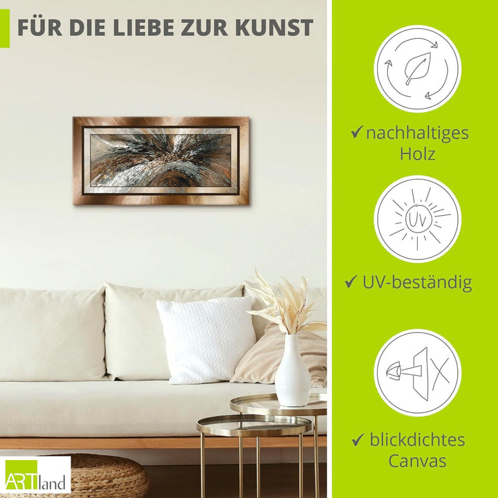 Artland Leinwandbild Wandbild Bild auf Leinwand 100x50 cm Wanddeko Abstrakte Kunst Geometrie Modern
