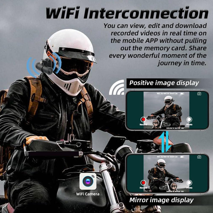 VSYSTO Fahrrad Motorrad Helm Kamera, Auto Power On/Off, WiFi HD 1080P 150 ° Weitwinkel Sternlicht Na