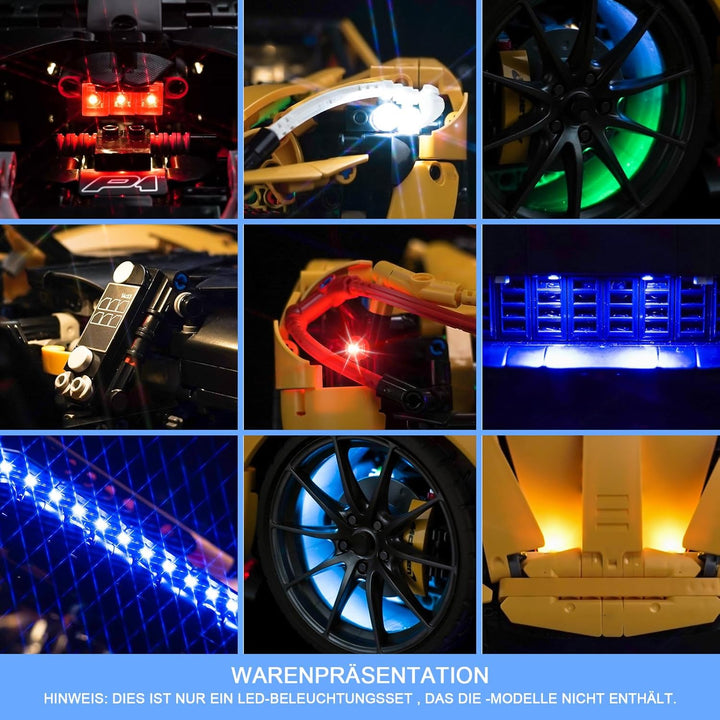 LocoLee Licht Set Kompatibel mit Lego McLaren P1 Sonderanfertigung Fernbedienung Version, Nur Lichte