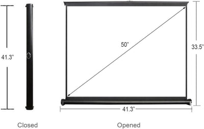 Cocar 50"(Diagonale 40" x 30") Planlage Tragbare Projektionsleinwand für Mini/Professionelle LED/LCD