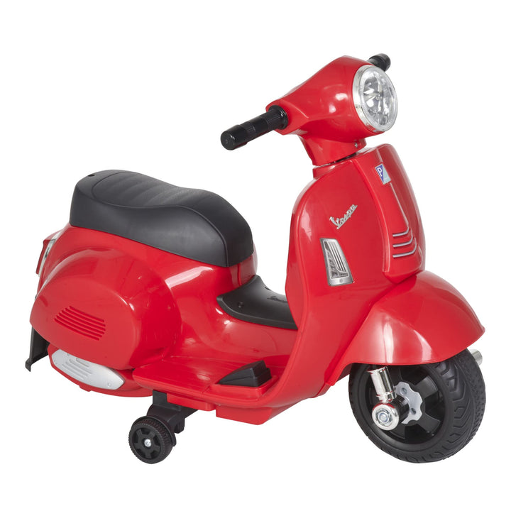 HOMCOM Vespa Elektromotorrad Kindermotorrad Elektrofahrzeug 18-36 Monate 3 km/h LED-Licht Sound PP-K