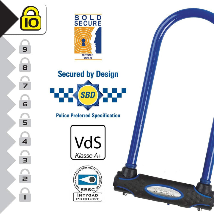 MASTER LOCK Bügelschloss [Schlüsselschloss] [mit Halterung] [Zertifiziertes Fahrrad Schloss - Secure