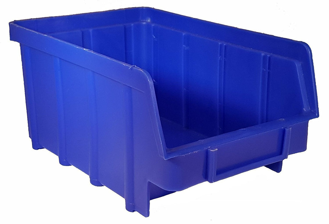S&S-Shop 80 Stück Stapelboxen – blau – Grösse 2 ( 102 x 167 x 76 mm ) - stapelbar / Sichtbox / Regal