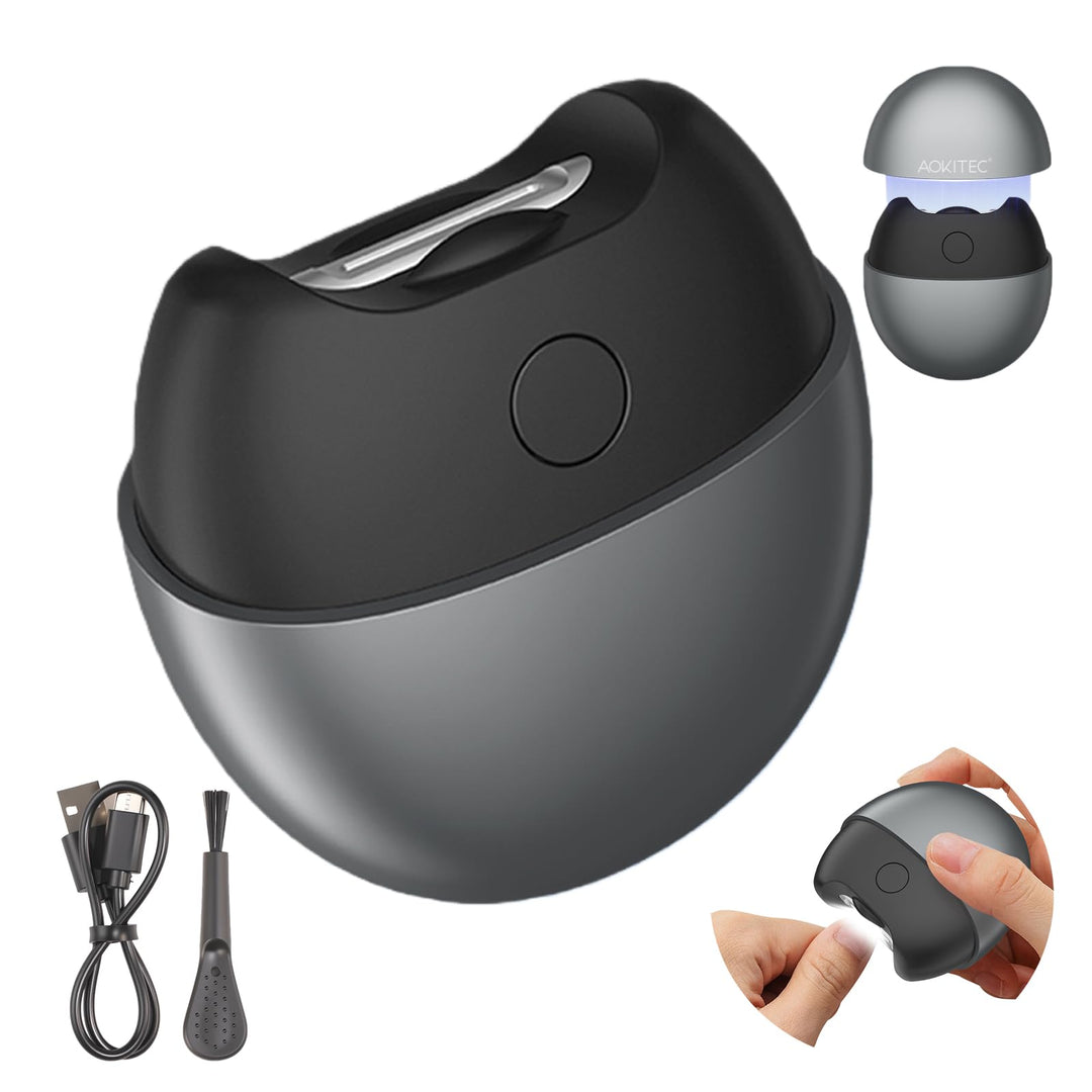 Aokitec Elektrischer Nagelknipser, Elektrischer Nagelschneider, Automatischer Nail Clipper mit LED-L