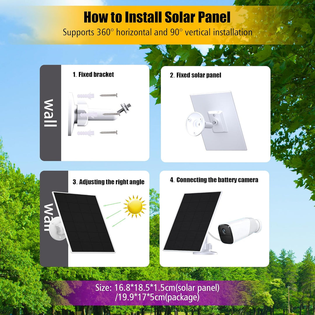 Solarpanel für eufy Kamera,5V 5W Solar Panel für eufyCam 2/2 Pro/2C/2C Pro/3/3C/E/E20/E40/L20/L40/S3