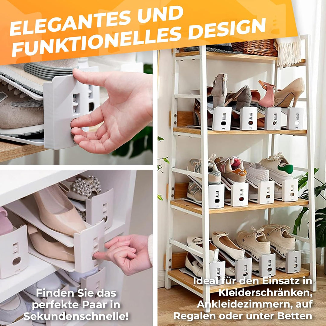 Schuhorganizer platzsparend – Verstellbarer Schuhstapler für Schrank | Doppelschicht Schuhaufbewahru