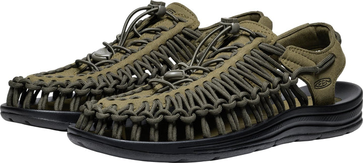 KEEN Herren Uneek Sandalen 46 EU Dark Olive Black, 46 EU Dark Olive Black