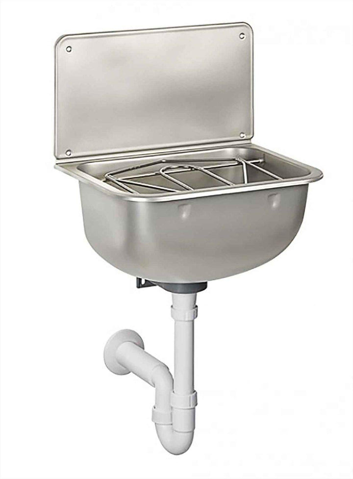 Ausgussbecken Adrian aus Edelstahl inkl. Auflagerost + PP-Siphon 1½