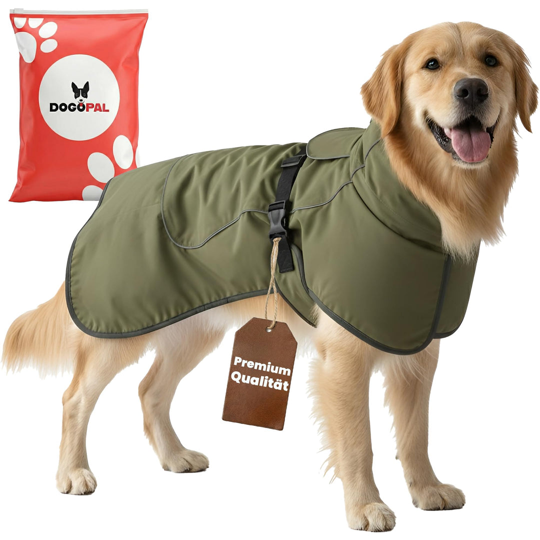 DOGOPAL Hundemantel Wasserdicht | Wintermantel &amp; Hunderegenmantel mit Fleecefutter, Reflektierend un
