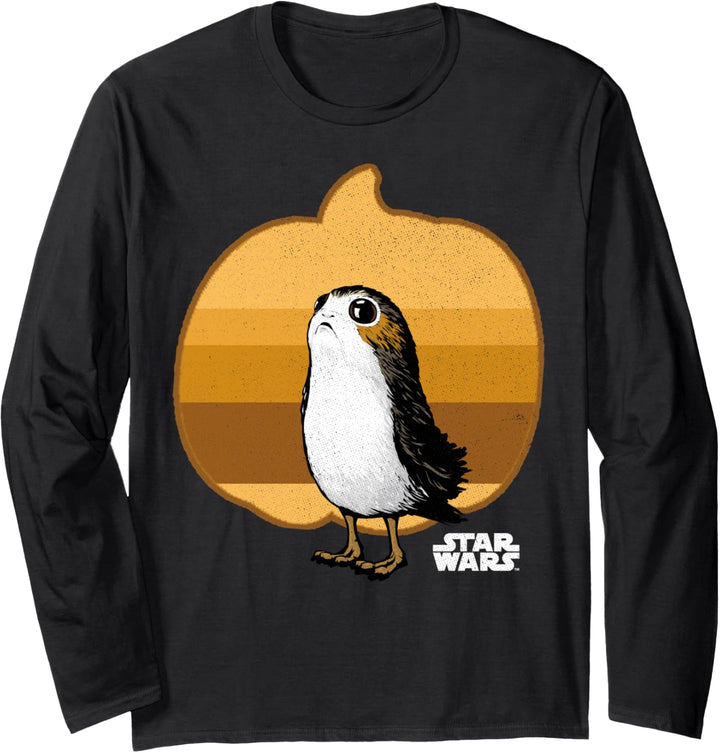 Star Wars The Last Jedi Porg Striped Pumpkin Poster Langarmshirt