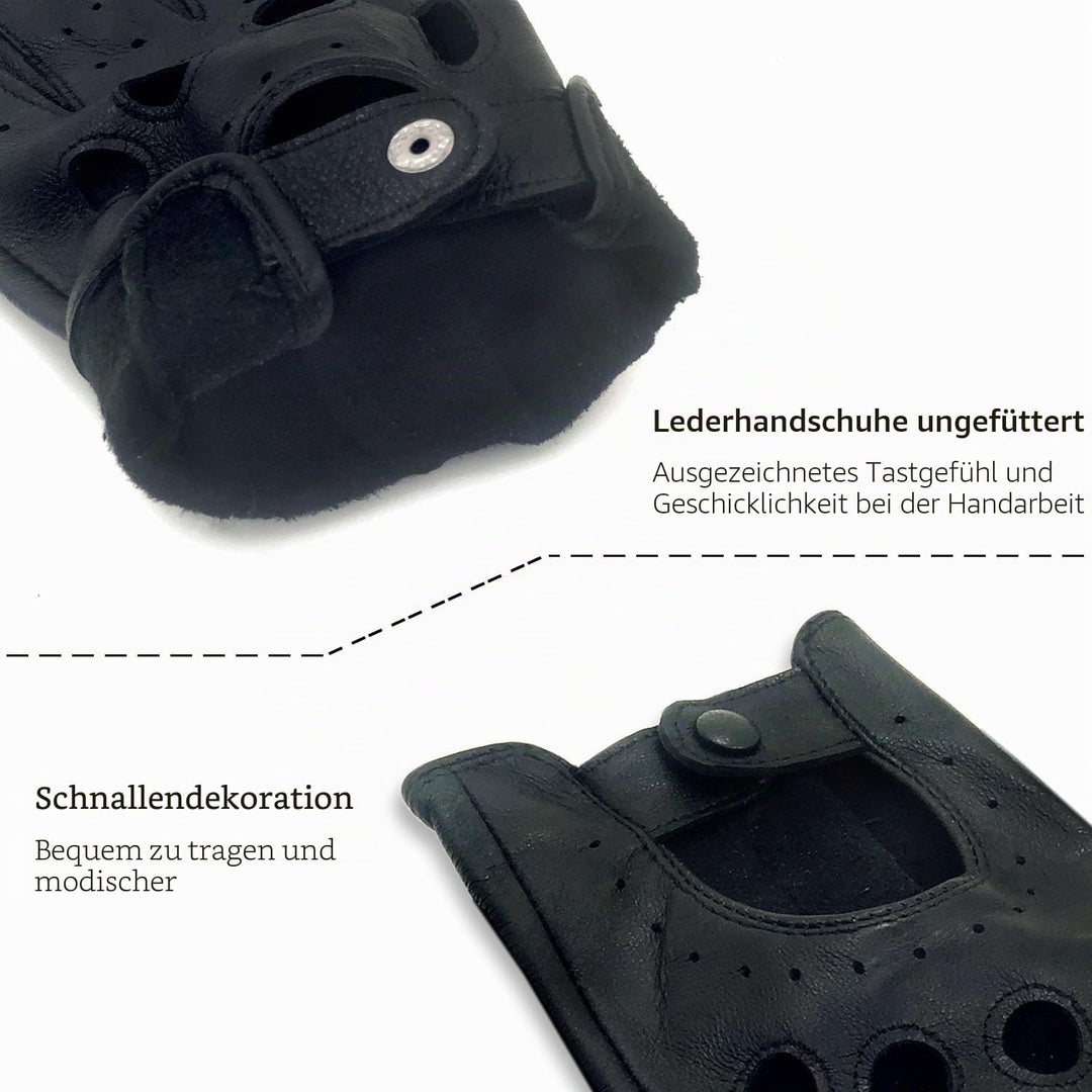 ZLUXURQ Damen Retro Weiche nd Dünne Ausgezeichnete Lammfell Leder Qualität Touchscreen Fahrhandschuh
