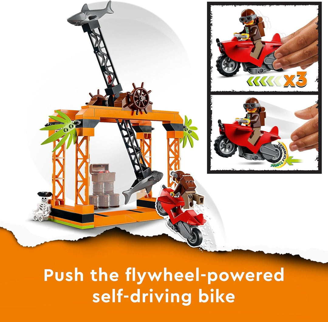 LEGO 60342 City Stuntz Haiangriff-Challenge Set, Inkl. Motorrad Und Stunt Racer Minifigur, Action-Sp