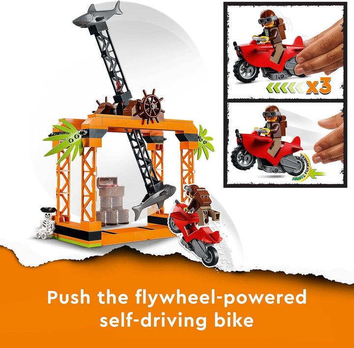 LEGO 60342 City Stuntz Haiangriff-Challenge Set, Inkl. Motorrad Und Stunt Racer Minifigur, Action-Sp