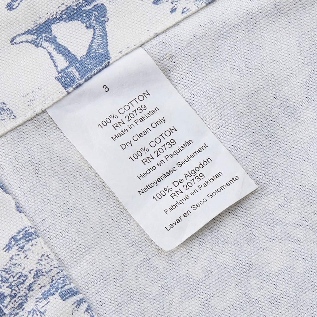 Ellis Curtain Victoria Park Toile Raffgardine für Fenster, Blau H61 x B152.4 cm (1er Pack) Blau, H61