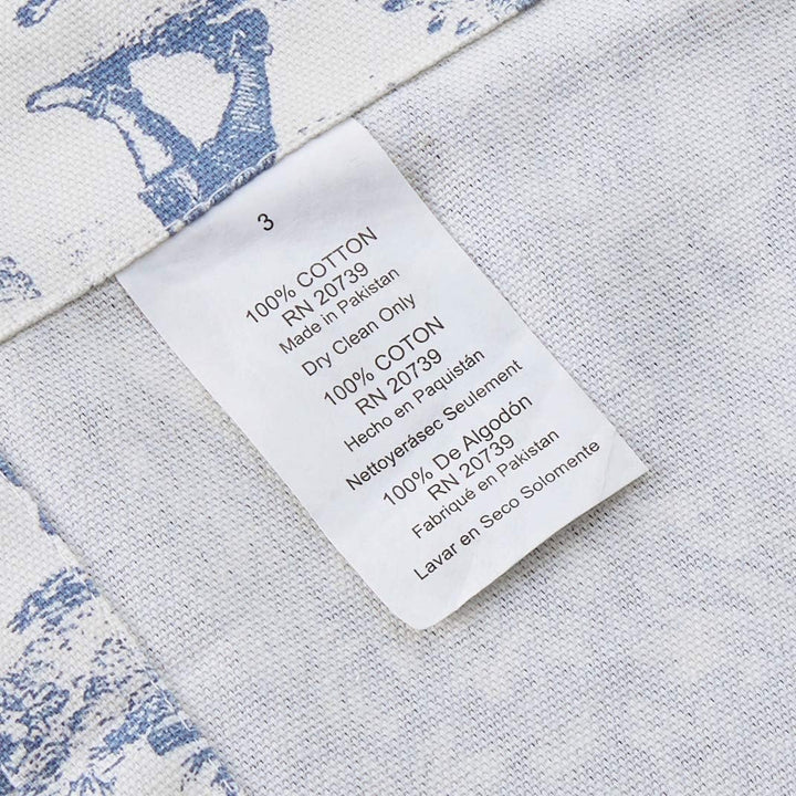 Ellis Curtain Victoria Park Toile Raffgardine für Fenster, Blau H61 x B152.4 cm (1er Pack) Blau, H61