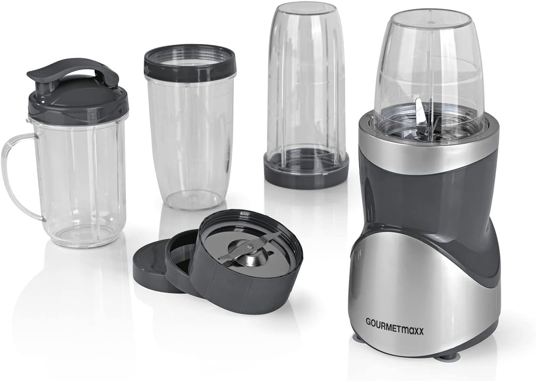 GOURMETmaxx Smoothie Maker 12-tlg | Mixen, Rühren, Zerkleinern, Mahlen, Hacken, Schlagen, Pürieren |
