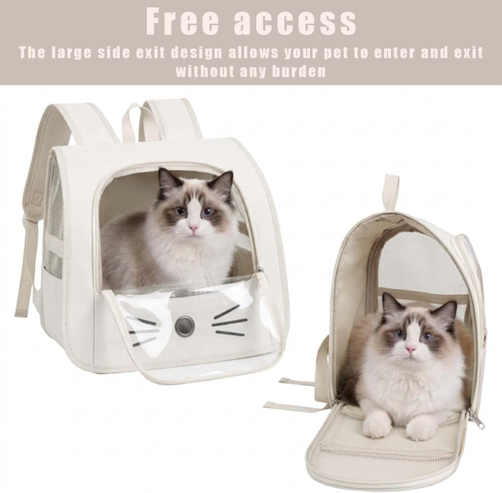 Tragbare und Faltbare Katzentasche,Atmungsaktive und Faltbare Haustier Rucksack,Katzenrucksack mit N