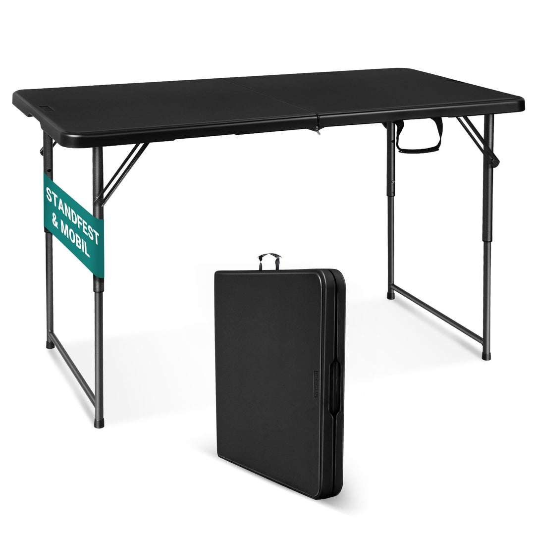 Klapptisch 120 cm tragbar, höhenverstellbar Campingtisch, Gartentisch Esstisch Partytisch klappbar f