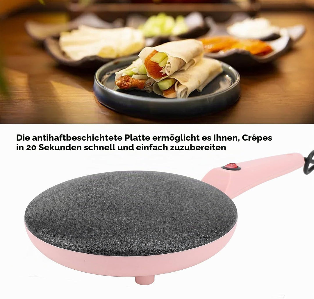 Elektrischer Crêpes-Maker, 8-Zoll-tragbarer Crepes-Maker, Crêpes-Pfanne und Antihaft-Tauchplatte, Ha